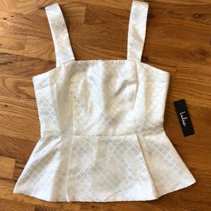 White Satin Peplum Top from Lulus